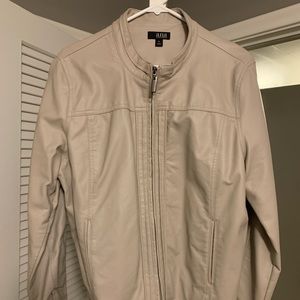 Faux leather jacket in cream